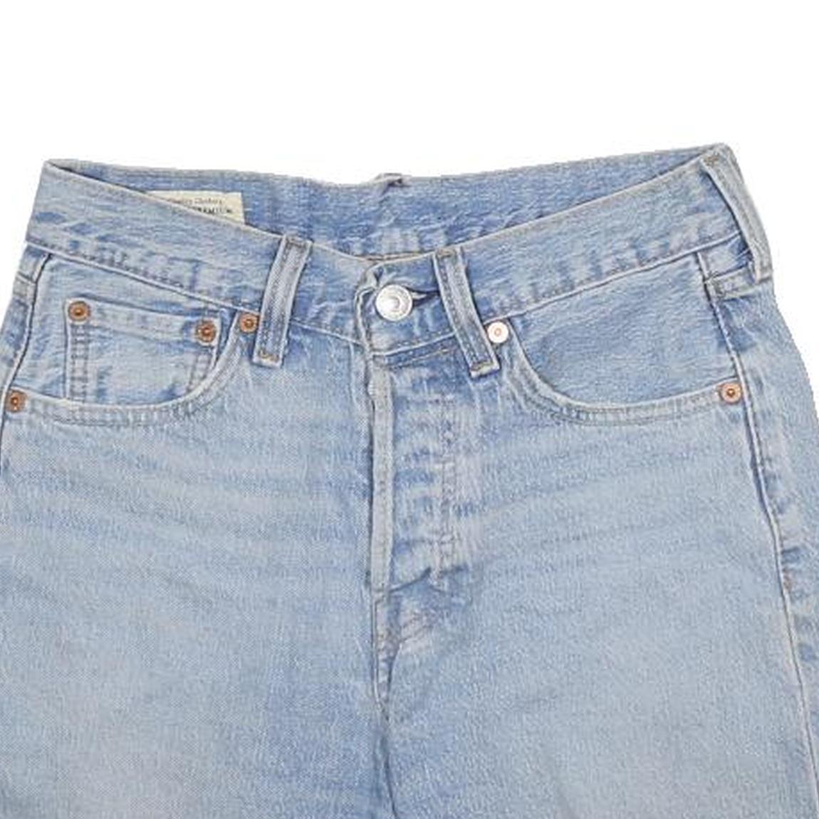 LEVI'S Womens Denim Blue Casual Cut-Off Shorts S W26 Raw Edge Hem