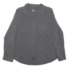 CARHARTT Womens Grey L Cotton Blend Shirt Casual Long Sleeve Button