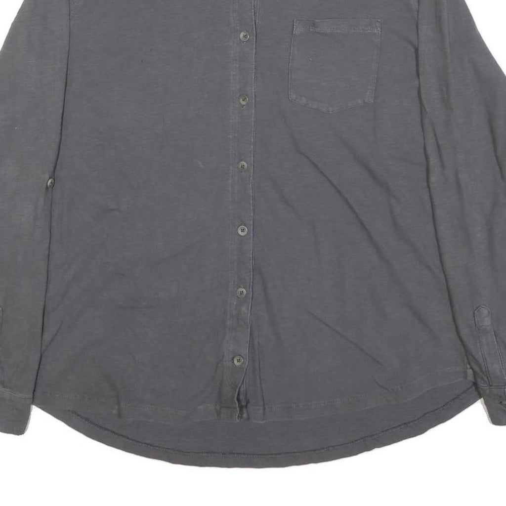 CARHARTT Womens Grey L Cotton Blend Shirt Casual Long Sleeve Button