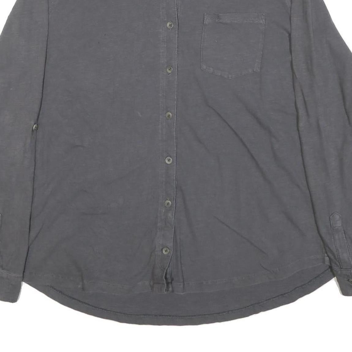 CARHARTT Womens Grey L Cotton Blend Shirt Casual Long Sleeve Button