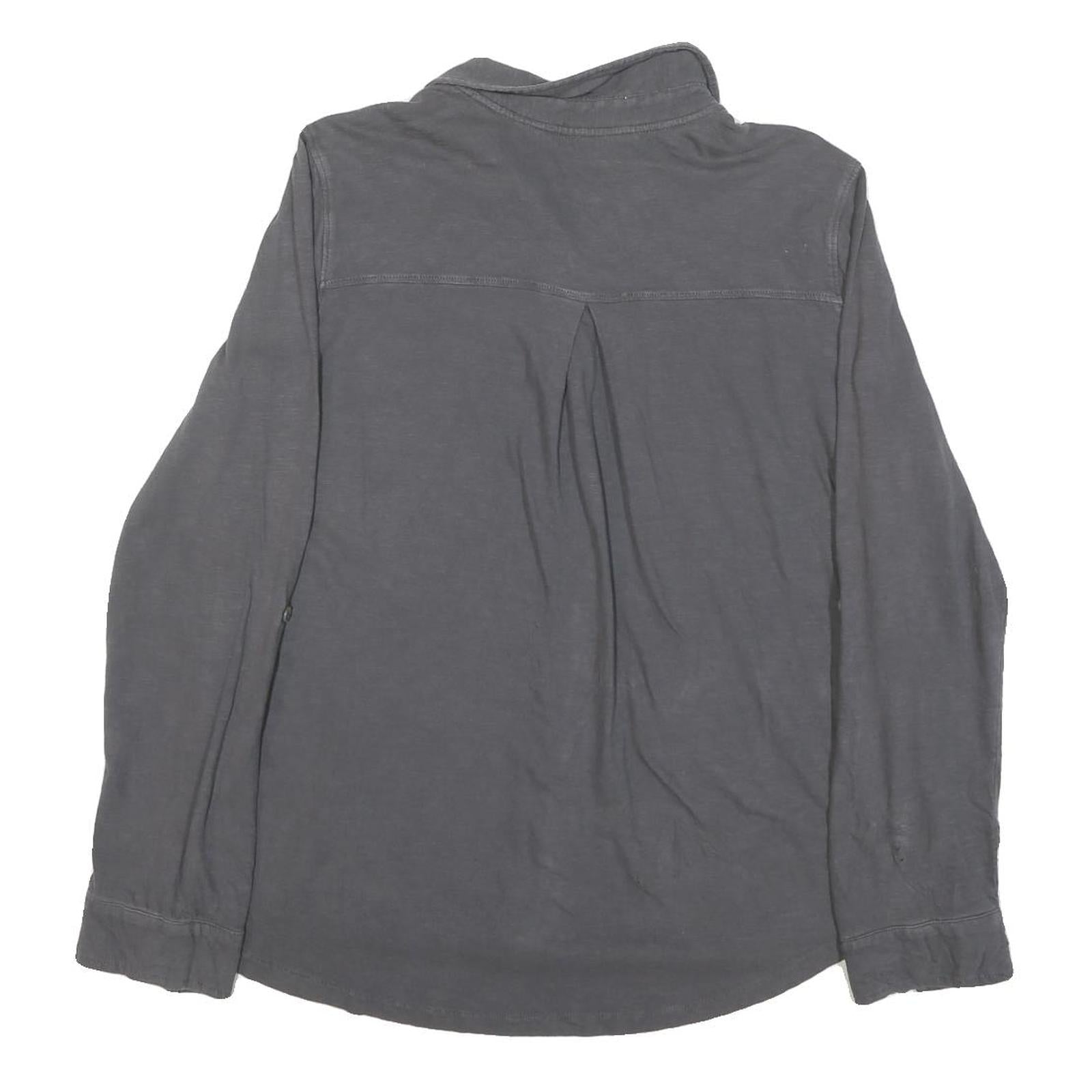 CARHARTT Womens Grey L Cotton Blend Shirt Casual Long Sleeve Button