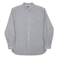 TOMMY HILFIGER Mens Grey Shirt XL Button Down Classic Fit Cotton Long Sleeve