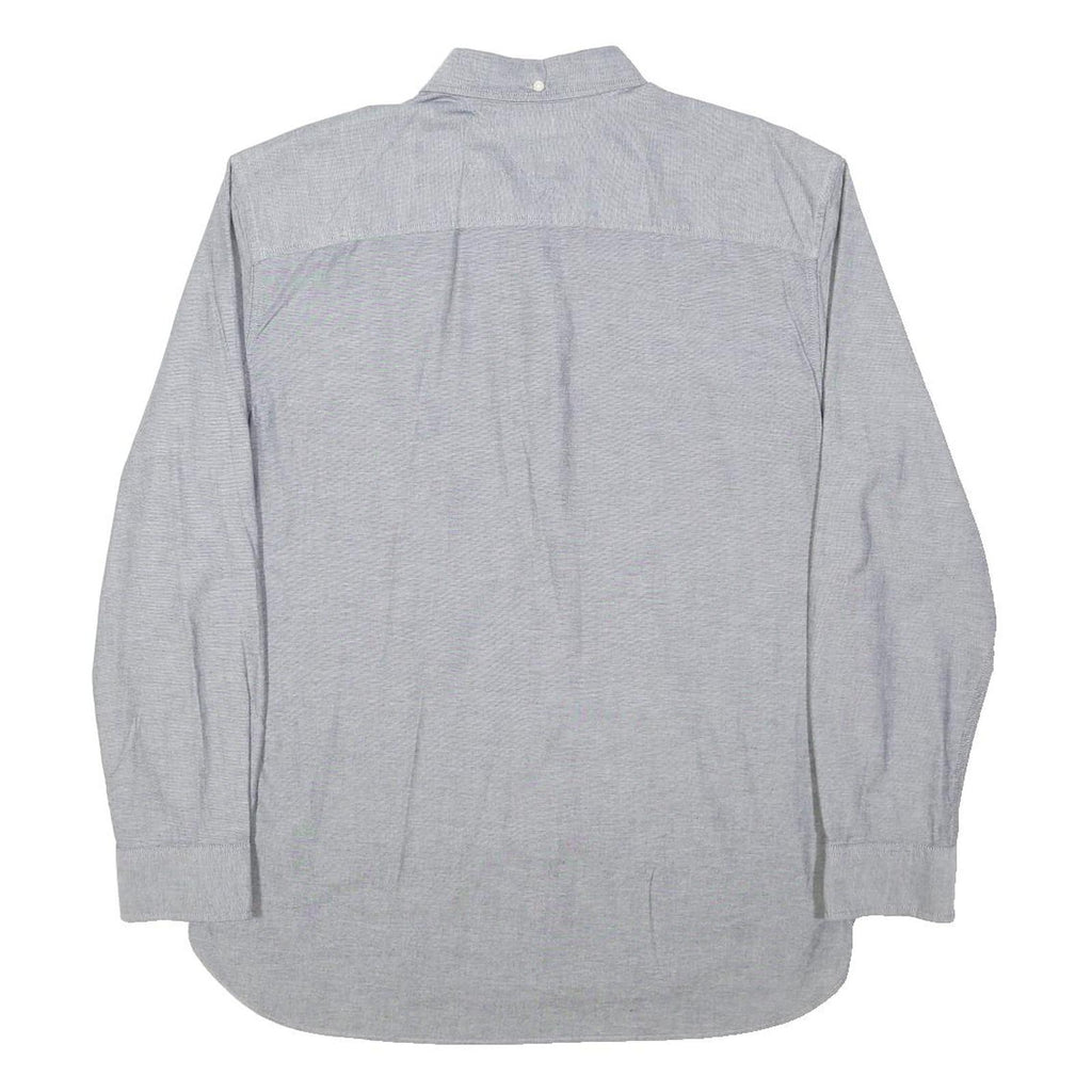 TOMMY HILFIGER Mens Grey Shirt XL Button Down Classic Fit Cotton Long Sleeve