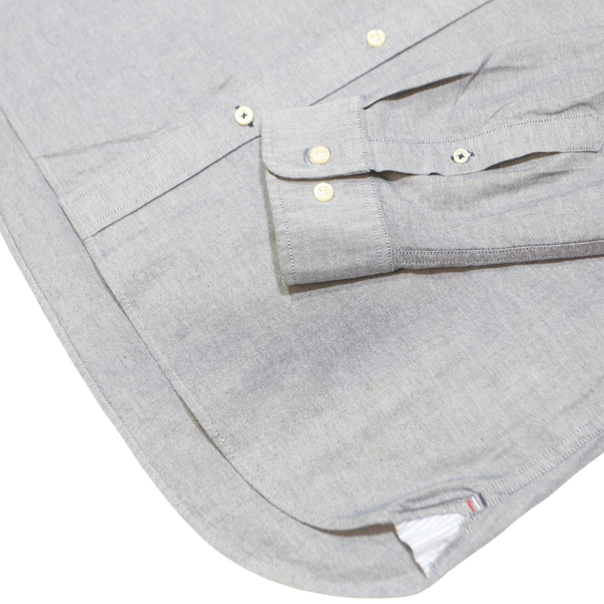 TOMMY HILFIGER Mens Grey Shirt XL Button Down Classic Fit Cotton Long Sleeve