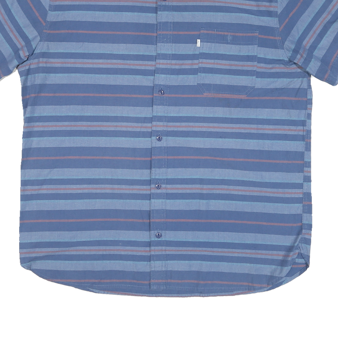 LEVI'S Mens Blue & Pink Striped Shirt 2XL Cotton Blend Casual Summer Button-Up