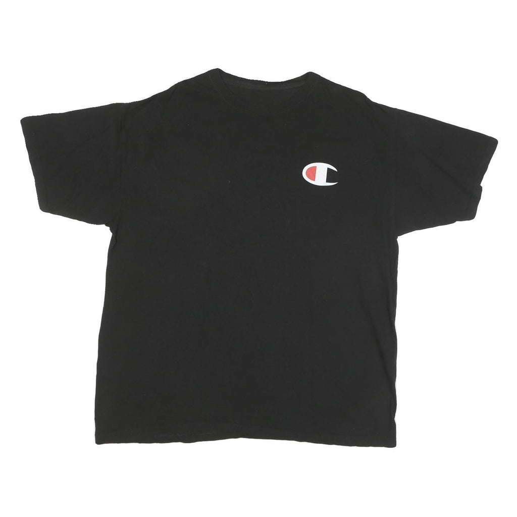 CHAMPION Mens Black Graphic T-Shirt XL Short Sleeve Crew Neck Logo