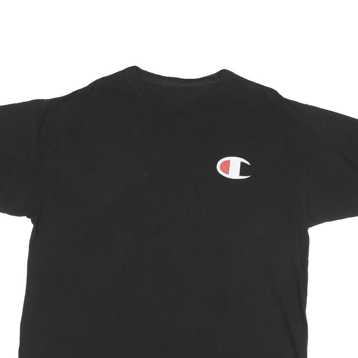 CHAMPION Mens Black Graphic T-Shirt XL Short Sleeve Crew Neck Logo