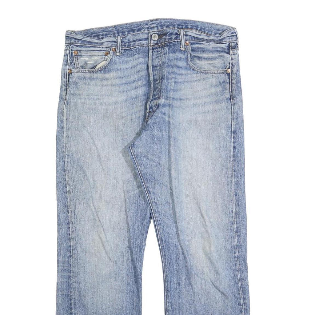 LEVI'S 501 Mens Jeans Blue Regular Straight Denim Medium W36 L28 Classic Fit Zip
