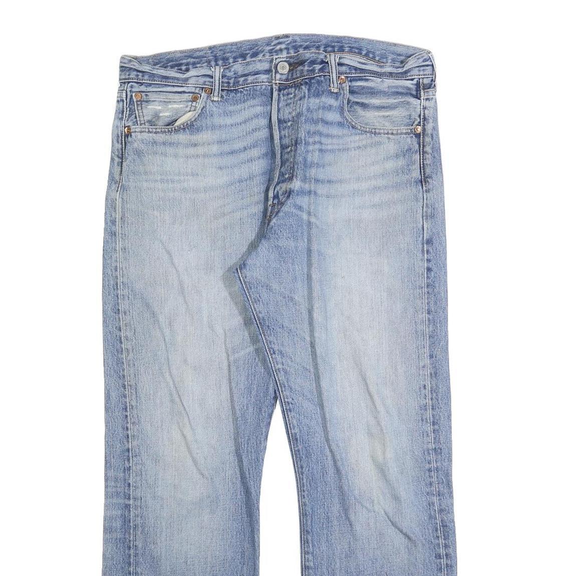 LEVI'S 501 Mens Jeans Blue Regular Straight Denim Medium W36 L28 Classic Fit Zip