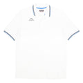 KAPPA Mens White & Blue Short Sleeve Polo Shirt L Cotton Casual Sports