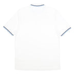 KAPPA Mens White & Blue Short Sleeve Polo Shirt L Cotton Casual Sports