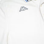 KAPPA Mens White & Blue Short Sleeve Polo Shirt L Cotton Casual Sports