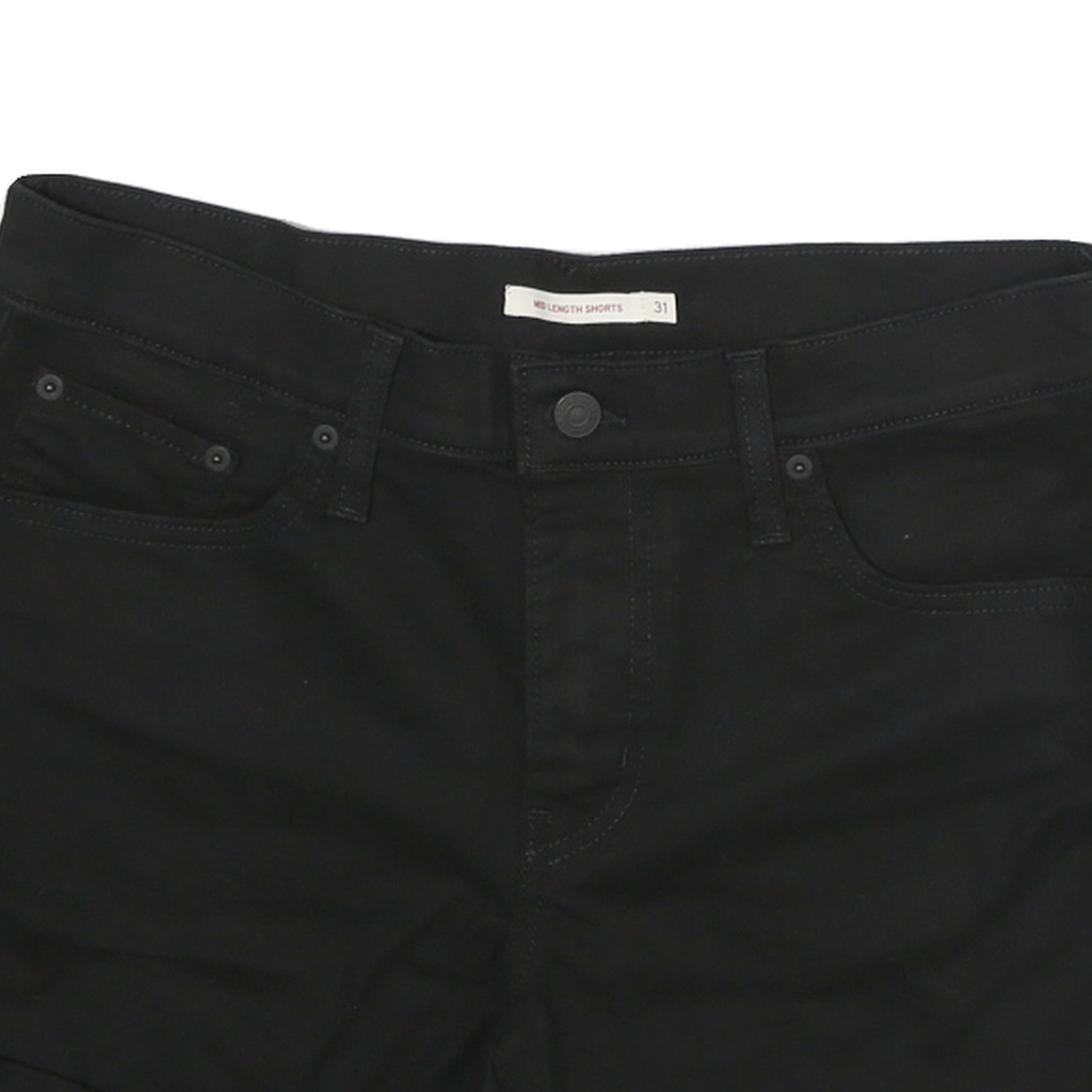LEVI'S Womens Shorts Black Casual Plain L W32 Denim Cotton Blend Mid Length