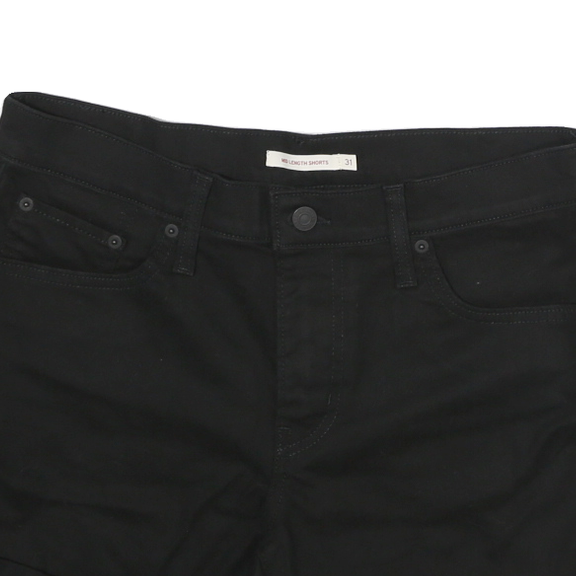 LEVI'S Womens Shorts Black Casual Plain L W32 Denim Cotton Blend Mid Length
