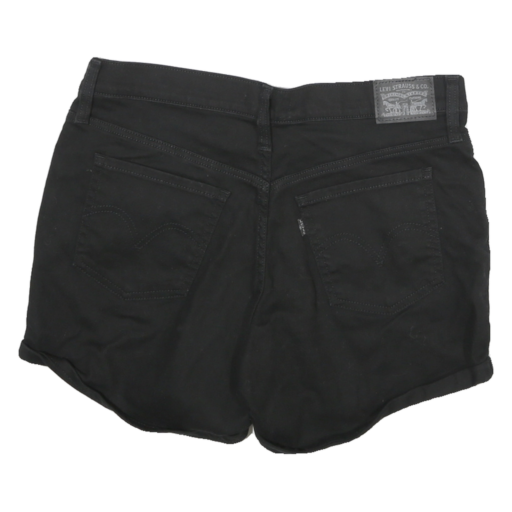 LEVI'S Womens Shorts Black Casual Plain L W32 Denim Cotton Blend Mid Length