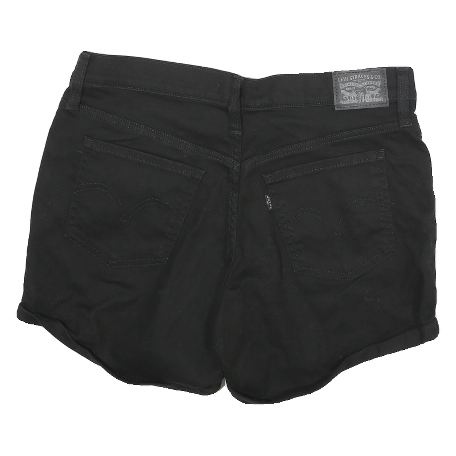 LEVI'S Womens Shorts Black Casual Plain L W32 Denim Cotton Blend Mid Length