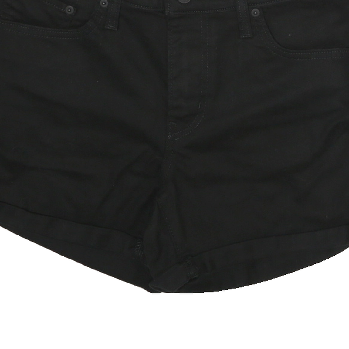 LEVI'S Womens Shorts Black Casual Plain L W32 Denim Cotton Blend Mid Length