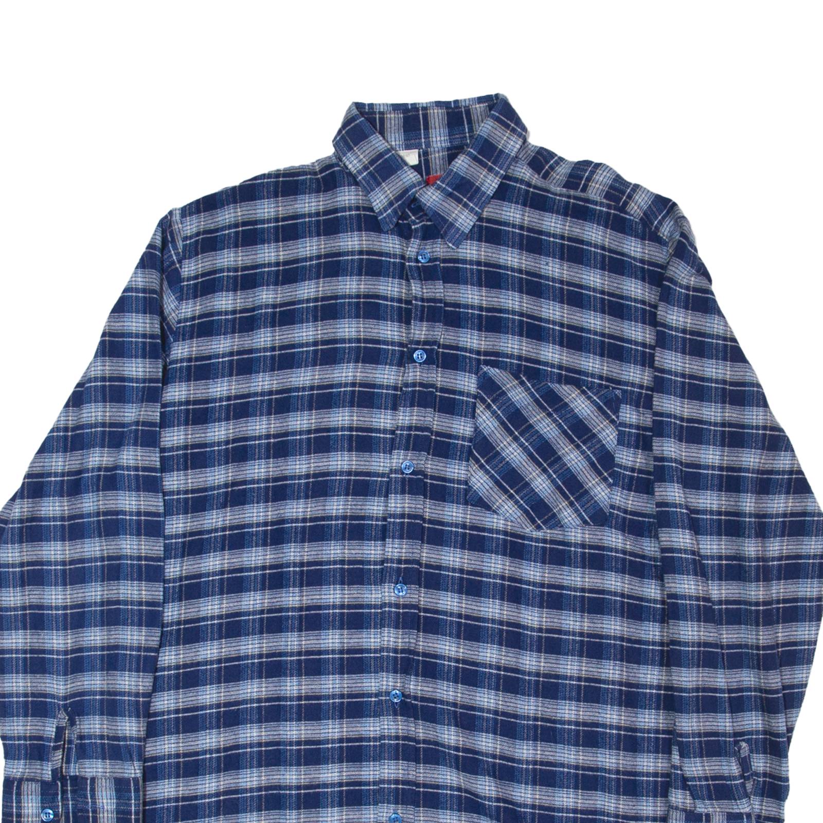 KLEE Mens Shirt Blue Check Long Sleeve M