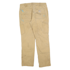 CARHARTT Mens Relaxed Beige Workwear Cotton Blend Trousers W34 L32 Durable