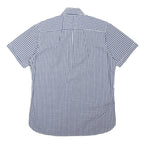 TOMMY HILFIGER Mens Blue & White Check Shirt M Cotton Blend Short Sleeve Casual