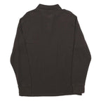 NAUTICA Mens Black Long Sleeve Plain Polo Shirt M Cotton Blend Classic Comfort