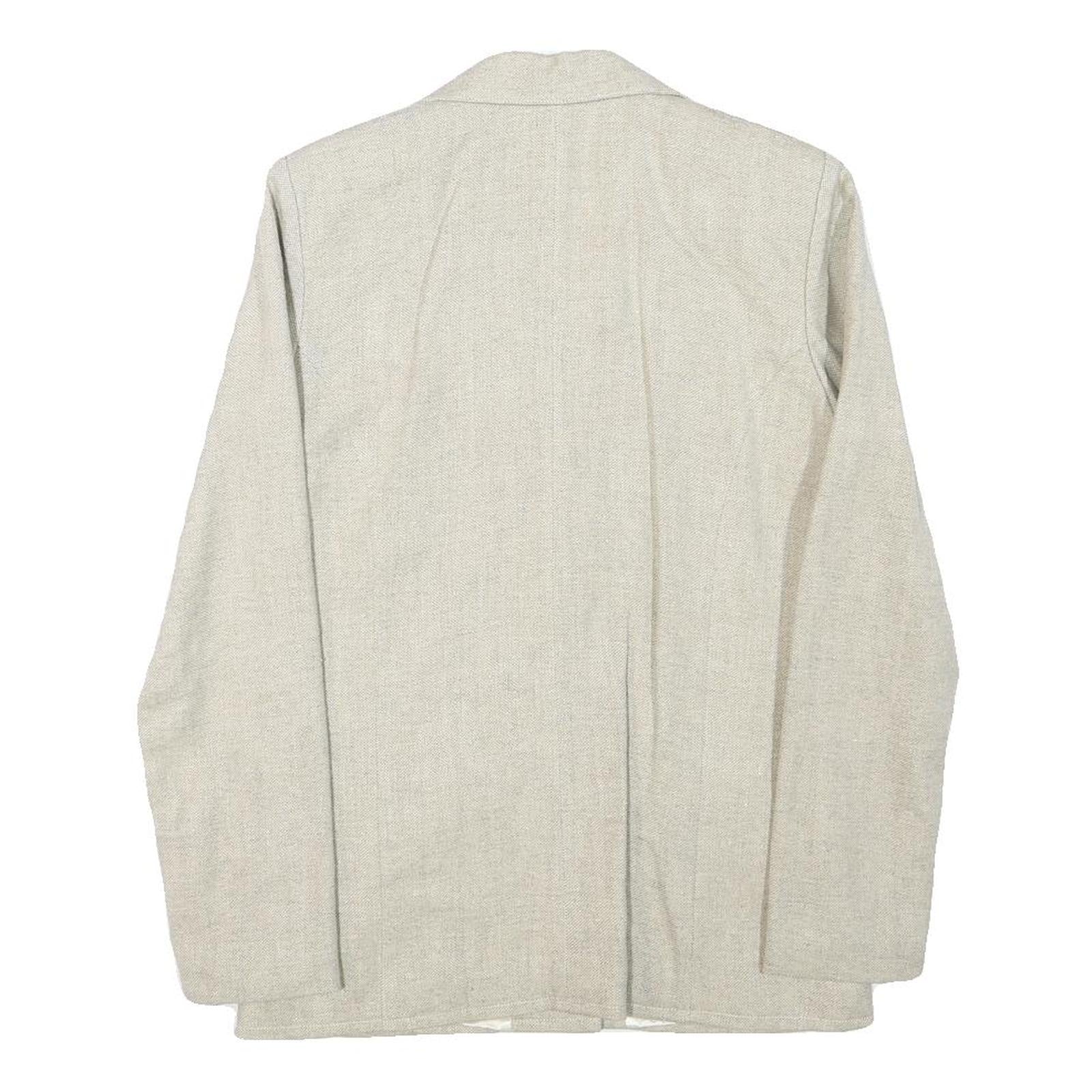 INFO Womens Cream Wool Blend Button Jacket XXS Woven Classic Blazer Elegant