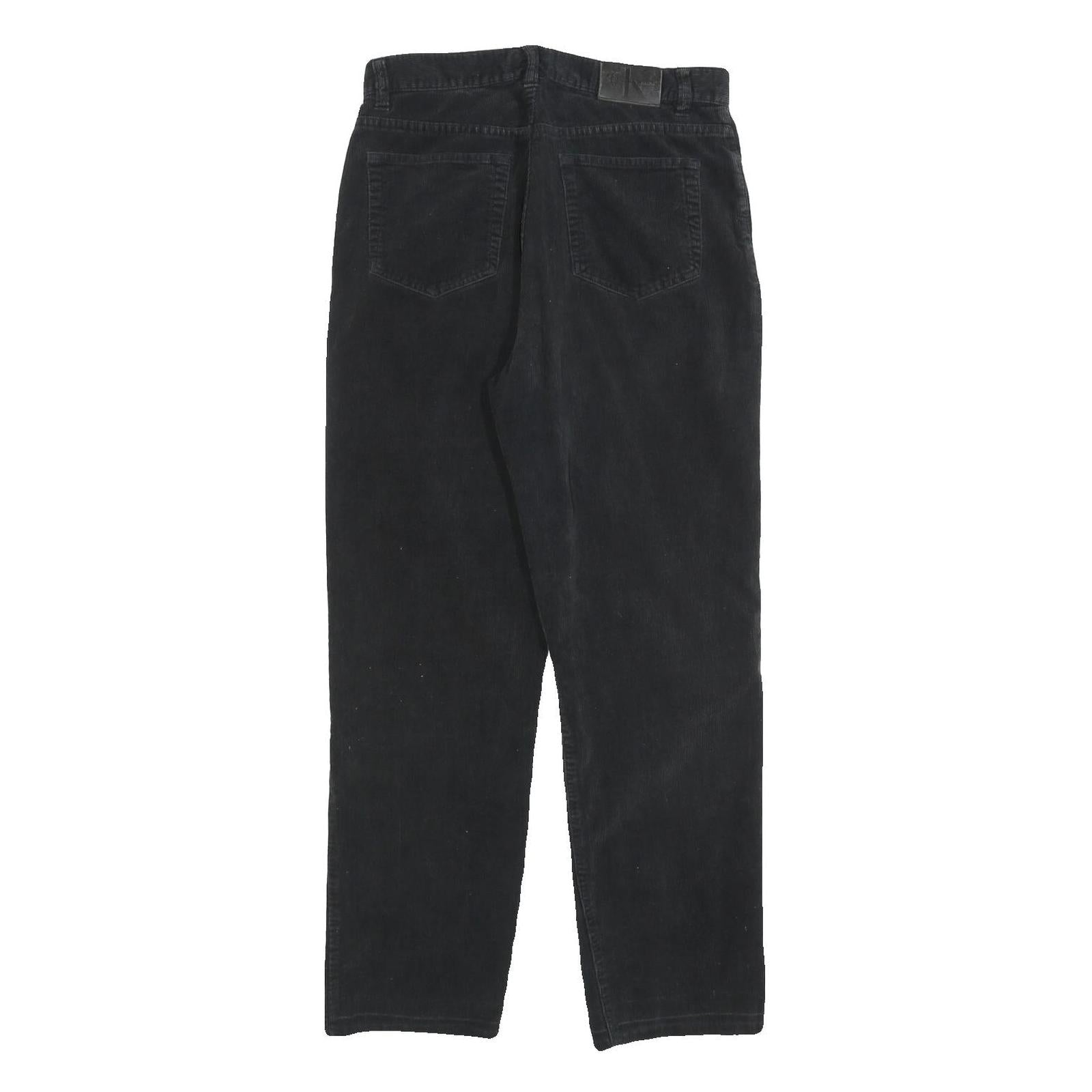 CALVIN KLEIN JEANS Womens Black Cotton Blend Regular Straight Trousers W30 L28