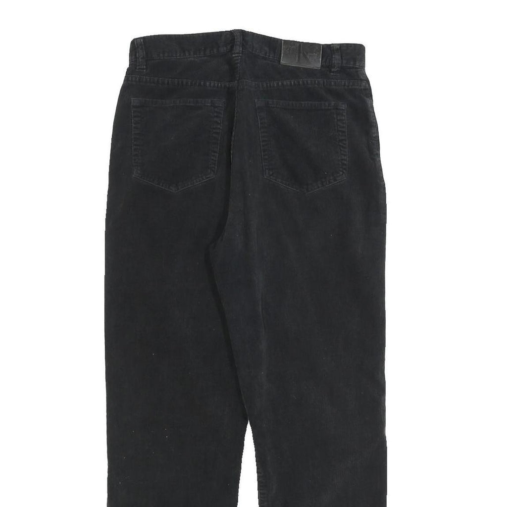 CALVIN KLEIN JEANS Womens Black Cotton Blend Regular Straight Trousers W30 L28