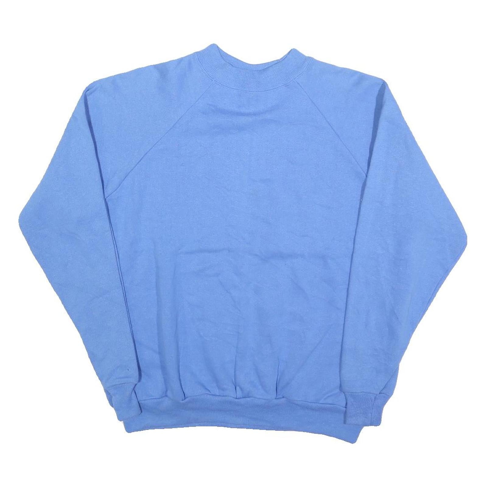 HANES Womens Blue Crew Neck L Cotton Blend Casual Sweatshirt Pullover