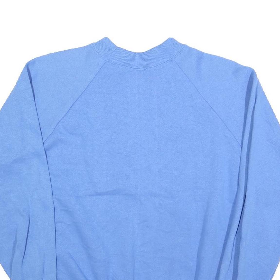 HANES Womens Blue Crew Neck L Cotton Blend Casual Sweatshirt Pullover