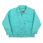 ANDY JOHNS Womens Turquoise Nylon Jacket L Zip Casual Lightweight Outerwear
