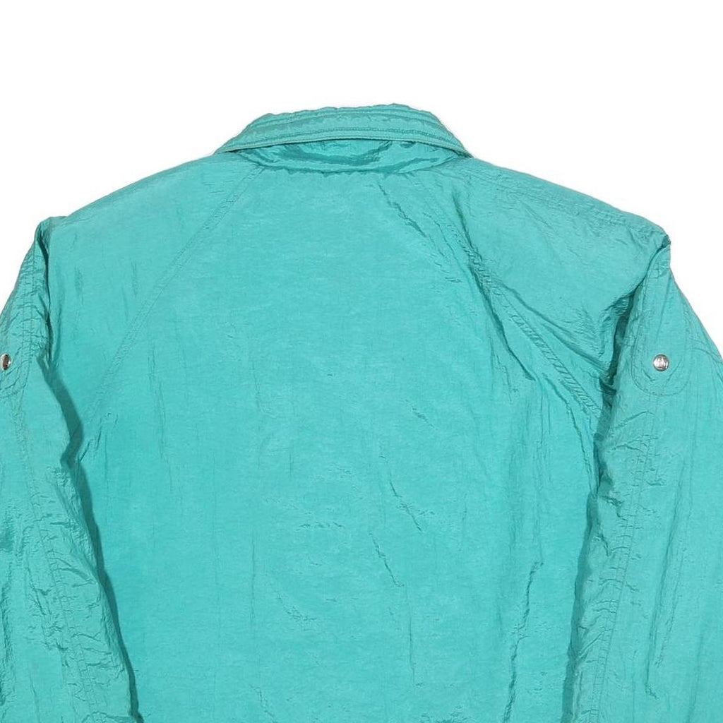 ANDY JOHNS Womens Turquoise Nylon Jacket L Zip Casual Lightweight Outerwear