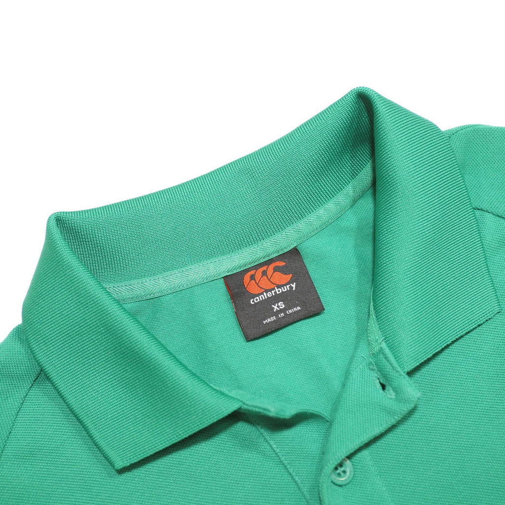 CANTERBURY Mens Green IRFU Logo Short Sleeve Polo Shirt XS Rugby Cotton Blend
