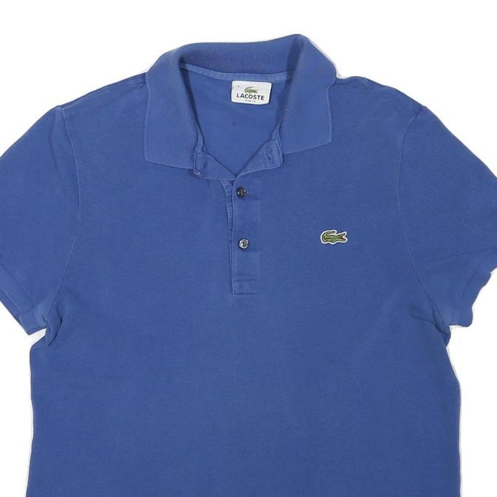 LACOSTE Mens Blue Cotton Blend Short Sleeve Polo Shirt M Casual Classic