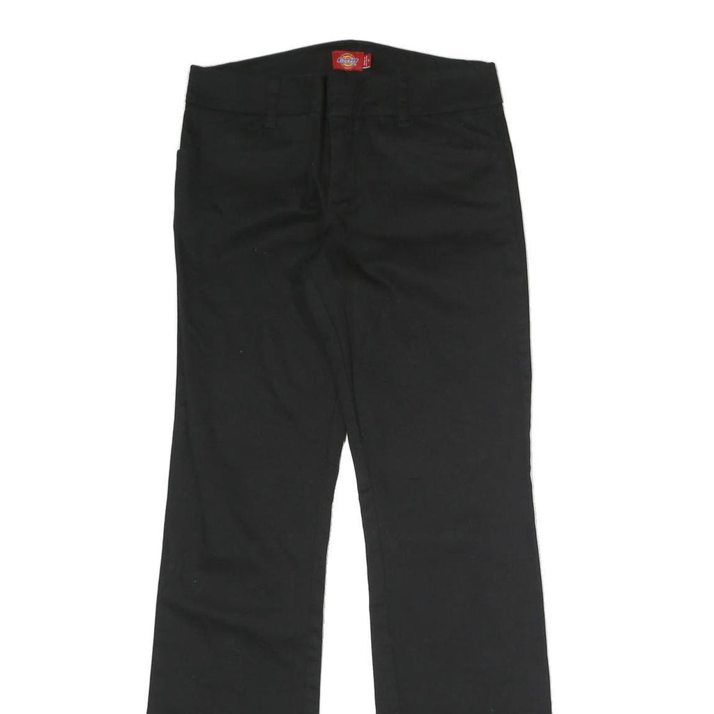 DICKIES Womens Black Cotton Blend Regular Straight Trousers W28 L31 Workwear Zip