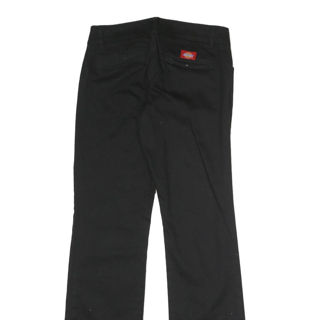 DICKIES Womens Black Cotton Blend Regular Straight Trousers W28 L31 Workwear Zip
