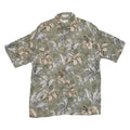 PIERRE CARDIN Mens Hawaiian Shirt Green Floral L