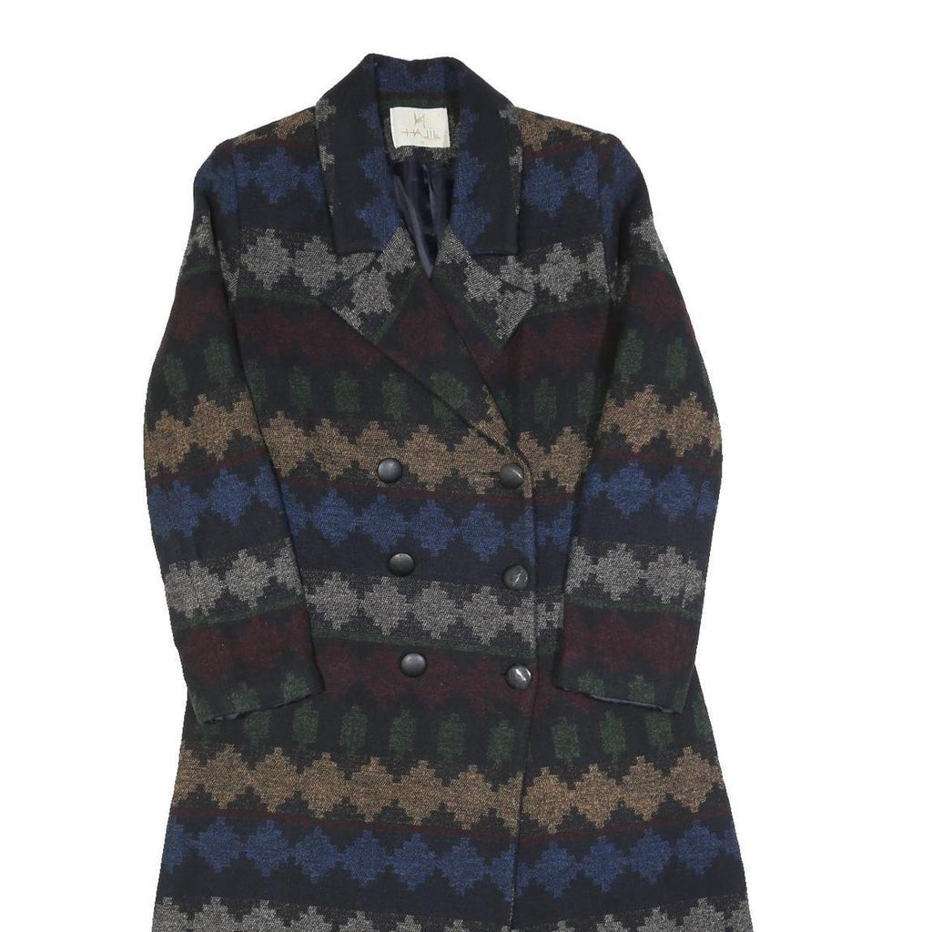HA JIL Womens Multi Colour Pattern Jacket S Cotton Blend Button Closure Stylish