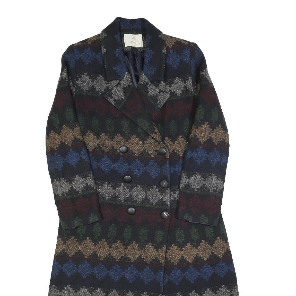 HA JIL Womens Multi Colour Pattern Jacket S Cotton Blend Button Closure Stylish