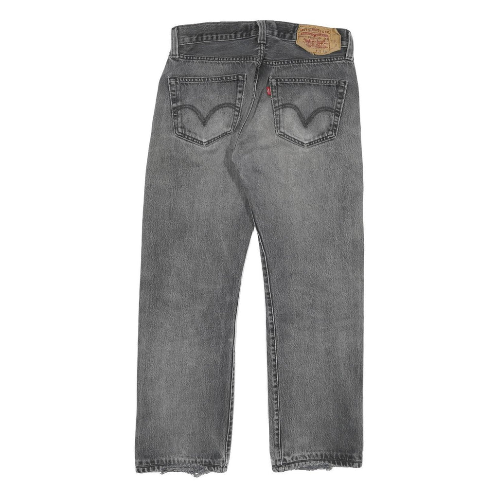 LEVI'S 501 Mens Jeans Grey Regular Straight Denim Medium W28 L26 Classic Button