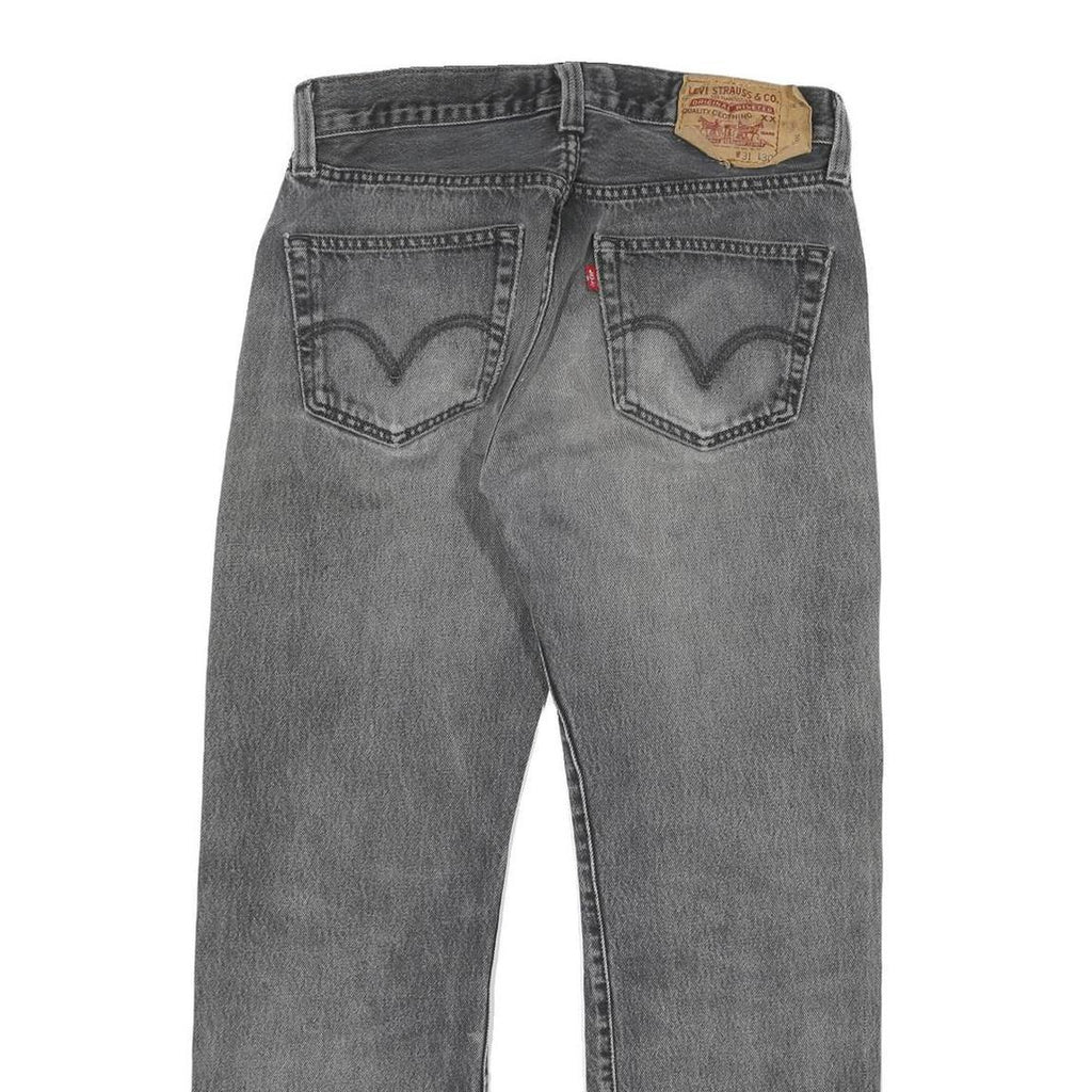 LEVI'S 501 Mens Jeans Grey Regular Straight Denim Medium W28 L26 Classic Button