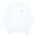 CHAMPION REVERSE WEAVE Mens White Crew Neck S Cotton Sweatshirt Classic Logo