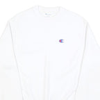 CHAMPION REVERSE WEAVE Mens White Crew Neck S Cotton Sweatshirt Classic Logo