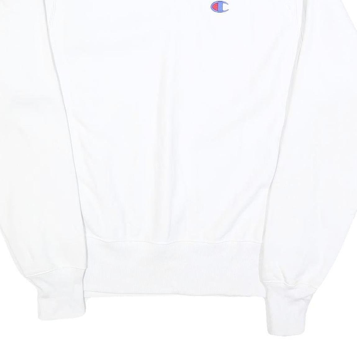 CHAMPION REVERSE WEAVE Mens White Crew Neck S Cotton Sweatshirt Classic Logo