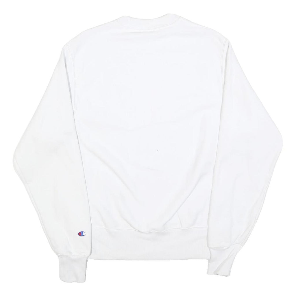 CHAMPION REVERSE WEAVE Mens White Crew Neck S Cotton Sweatshirt Classic Logo