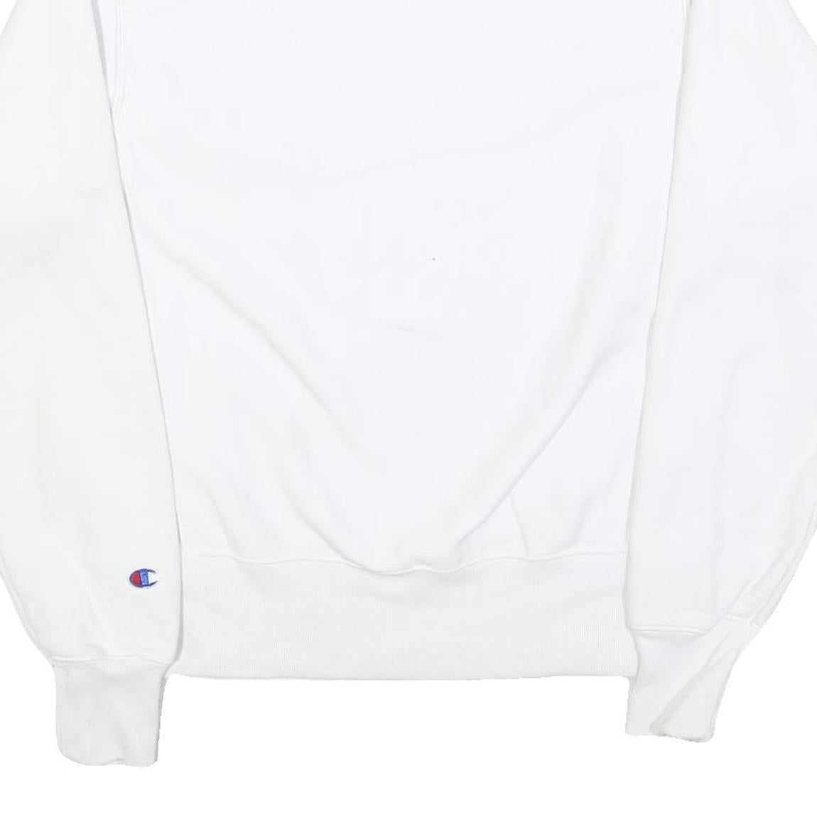 CHAMPION REVERSE WEAVE Mens White Crew Neck S Cotton Sweatshirt Classic Logo