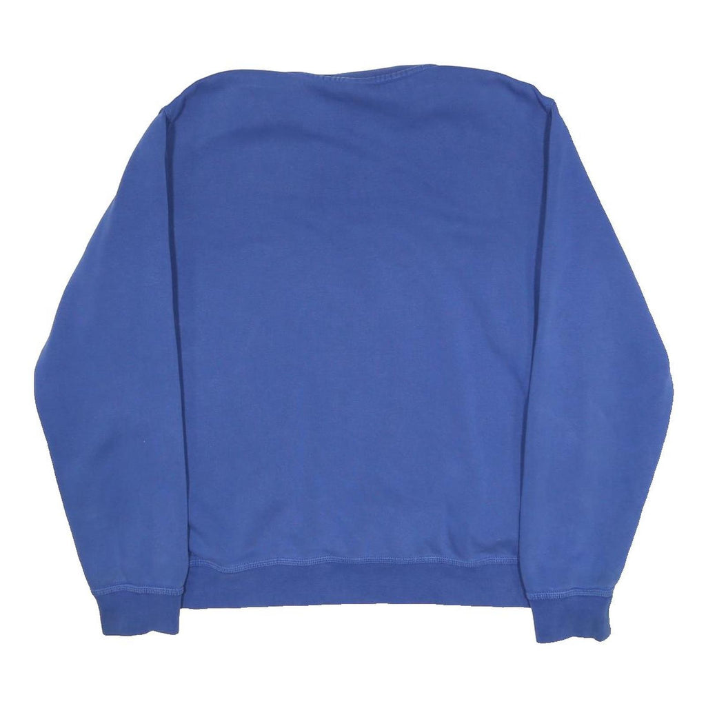 NIKE Mens Blue Crew Neck Sweatshirt L Cotton Blend Logo Casual Pullover
