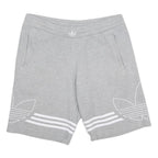 ADIDAS Mens Shorts Grey S W32 Cotton Casual Sportswear Logo Print