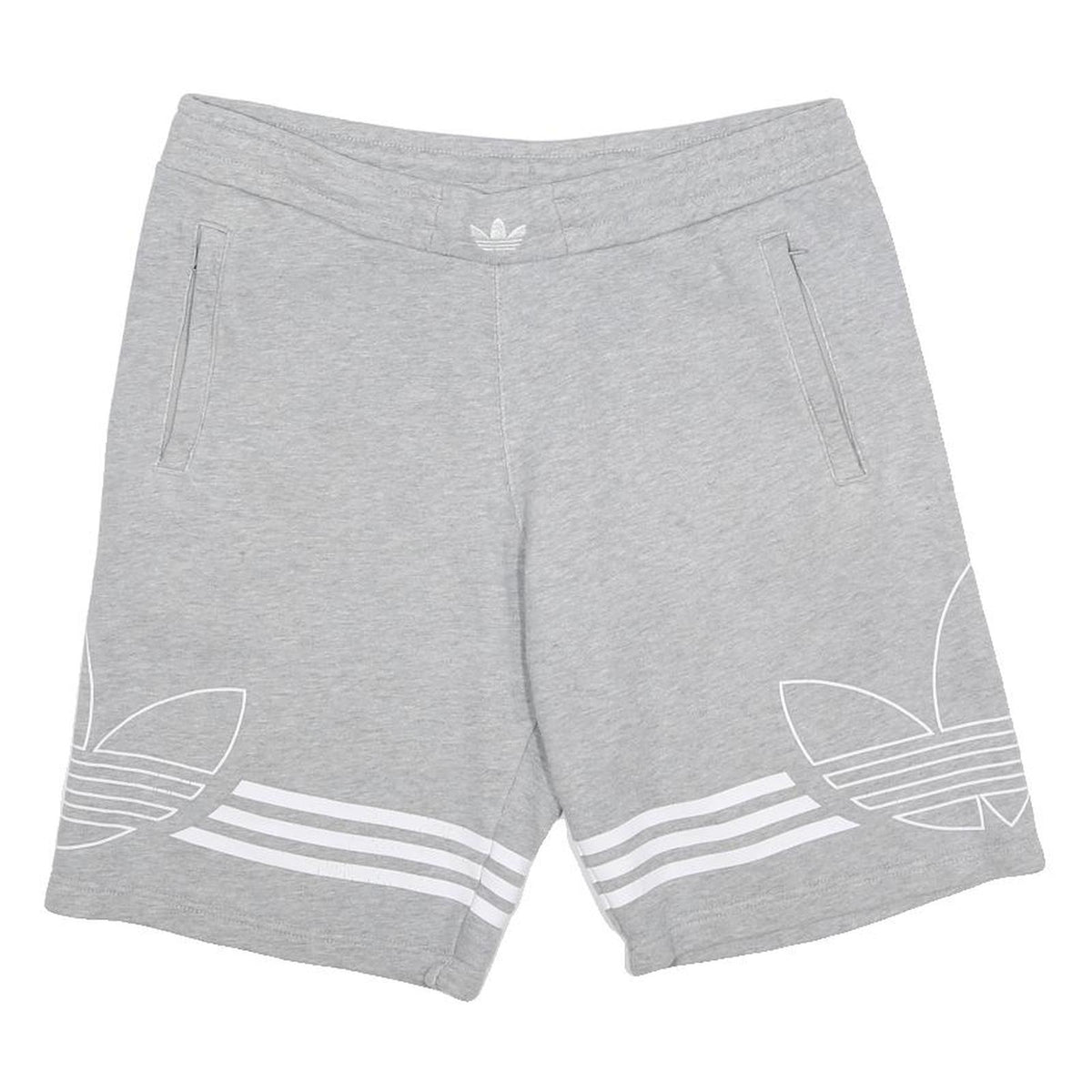 ADIDAS Mens Shorts Grey S W32 Cotton Casual Sportswear Logo Print
