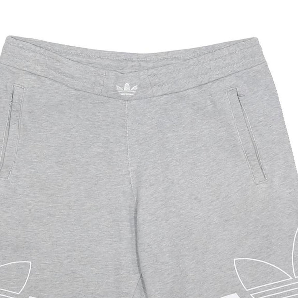 ADIDAS Mens Shorts Grey S W32 Cotton Casual Sportswear Logo Print